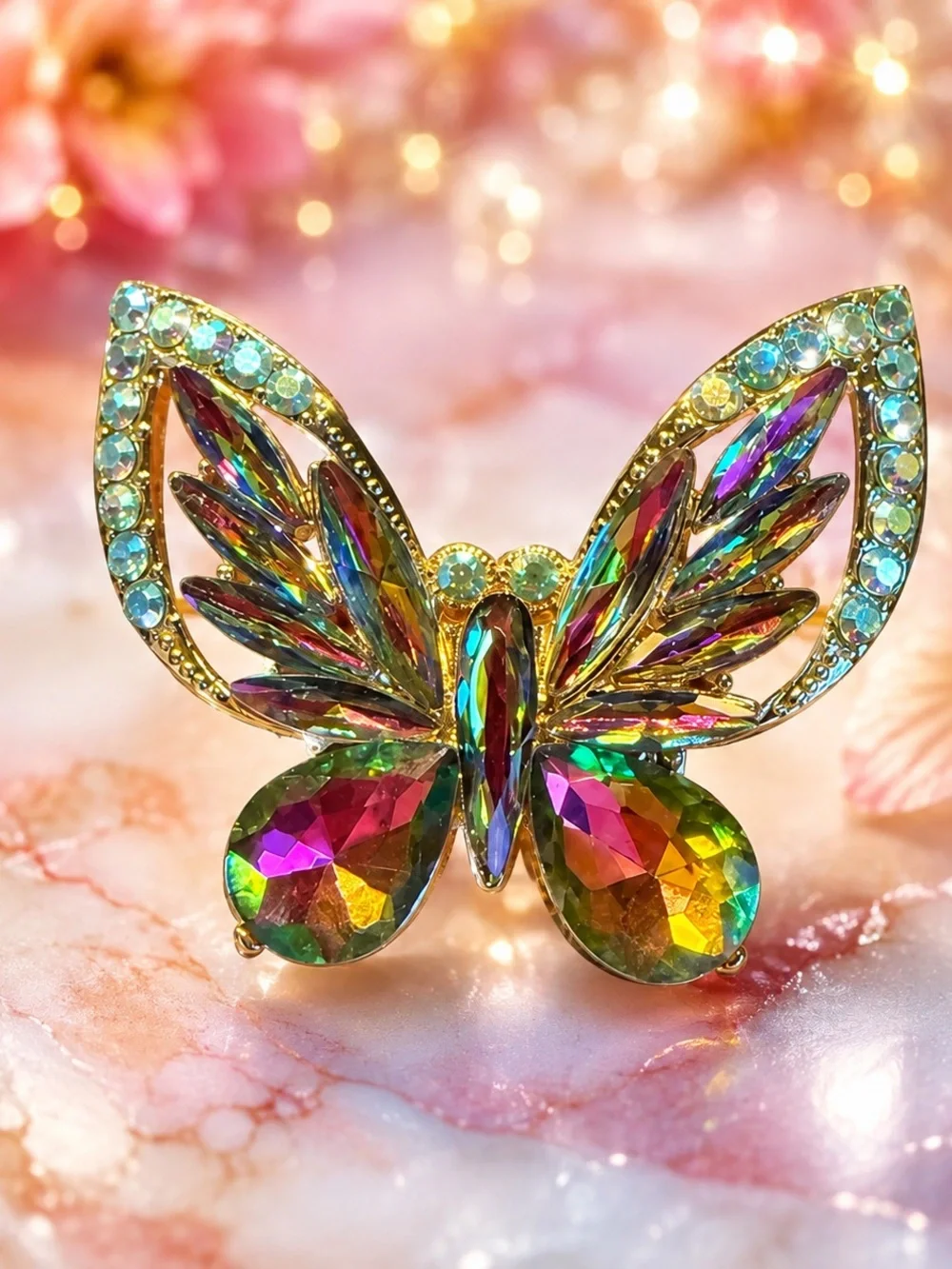 Stunning Volcano Butterfly stretch ring ! Brand new in the bag !